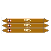 Značení potrubí, nafta,3 ks, 355 × 37 mm